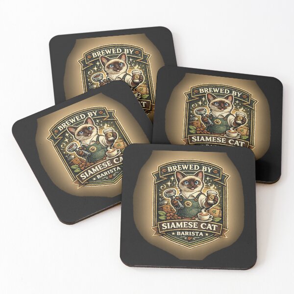 Item preview, Siamese Cat Brewed By Barista designed and sold by KylianStoreMx.