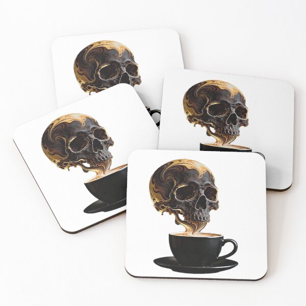 Item preview, Deadly Dark Roast Coffee Skull designed and sold by DeadpanThreads.
