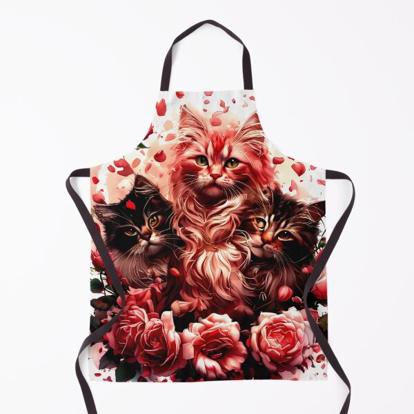 Item preview, Romantic Rose Trio – Whimsical Cats in Bloom designed and sold by meesub.
