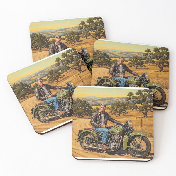 Item preview, Steve McQueen - Oak Valley Rider: Vintage Country Cruiser Art designed and sold by Art's Diner.