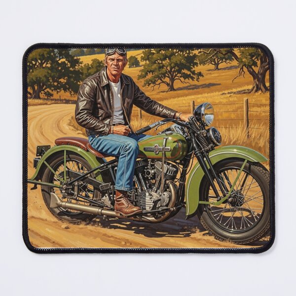 Item preview, Steve McQueen - Oak Valley Rider: Vintage Country Cruiser Art designed and sold by Art's Diner.