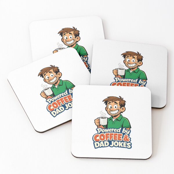 Item preview, Powered by Coffee & Dad Jokes – Funny Father’s Day Gift for Dads designed and sold by MirAgency.