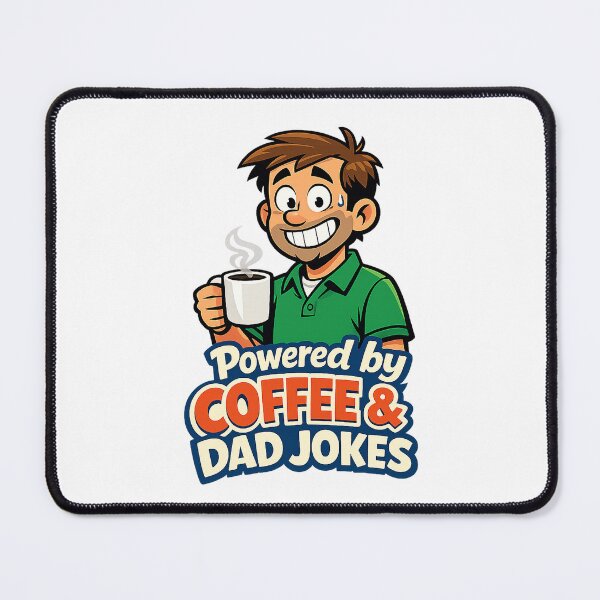 Item preview, Powered by Coffee & Dad Jokes – Funny Father’s Day Gift for Dads designed and sold by MirAgency.