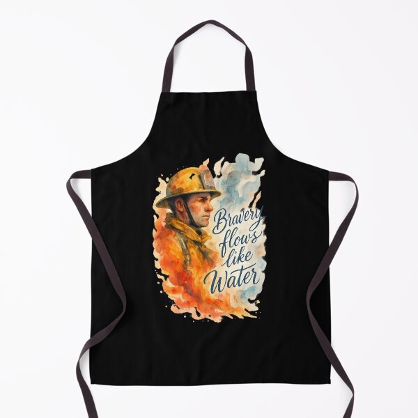 Item preview, Bravery Flows Like Water - Watercolor Firefighter Portrait designed and sold by MKreative Studio.