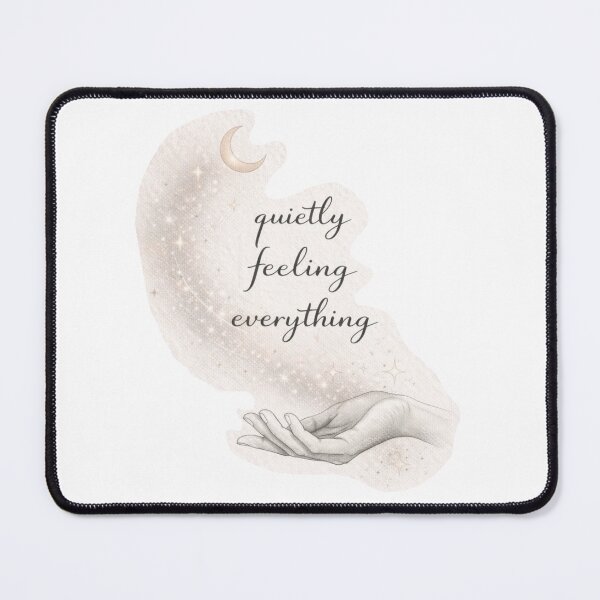 Item preview, Quietly Feeling Everything – Soft Emotional Minimalist Quote Art, Sensitive Soul Aesthetic Illustration designed and sold by ByKubraArt.