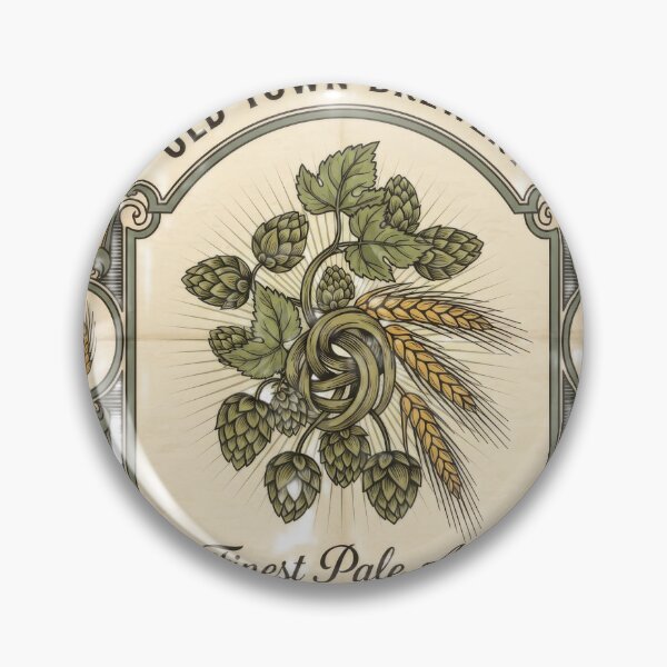 Item preview, Craft brewery logo featuring intertwined hop and barley designed and sold by VerizalShop.