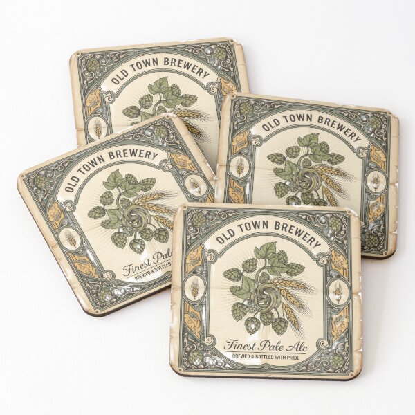 Item preview, Craft brewery logo featuring intertwined hop and barley designed and sold by VerizalShop.