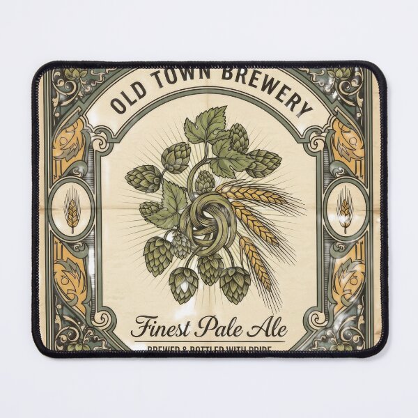 Item preview, Craft brewery logo featuring intertwined hop and barley designed and sold by VerizalShop.