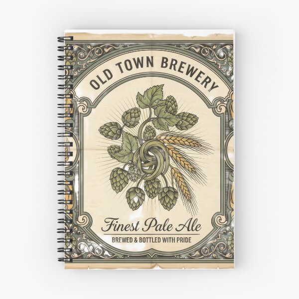Item preview, Craft brewery logo featuring intertwined hop and barley designed and sold by VerizalShop.