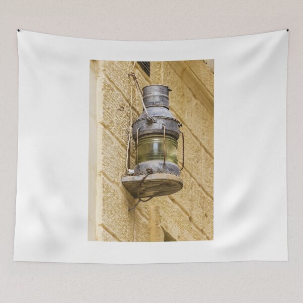 Item preview, Vintage Outdoor Lantern Mounted on Rustic Stone Wall With Weathered Metal and Glass Globe designed and sold by Nmallia.
