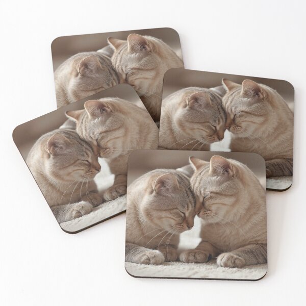 Item preview, Kiss Day – Two Cats Sharing a Gentle Forehead Kiss designed and sold by ArtivaNest.