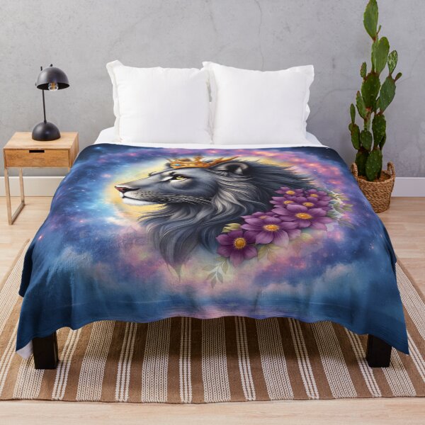 Item preview, Moonlit Lion Reflection – Spiritual Guardian Animal Fantasy Illustration. designed and sold by nicky2342.