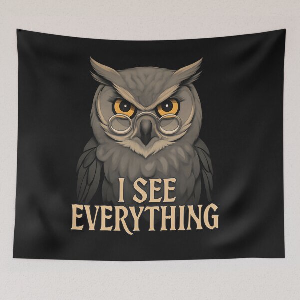 Item preview, Judgmental Owl Sticker – I See Everything Funny Shirt designed and sold by ZyxDes.