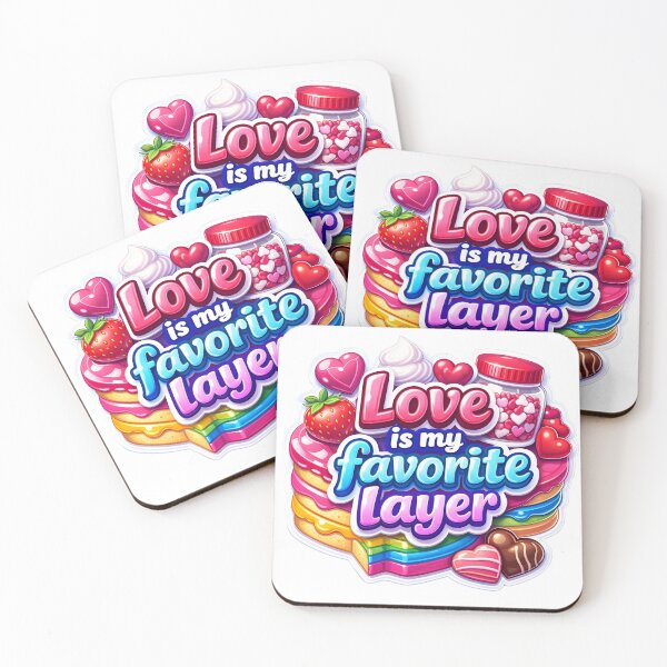 Item preview, Valentines day Love Is My Favorite Layer Cute Kawaii Rainbow Cake designed and sold by Supergrafix07.