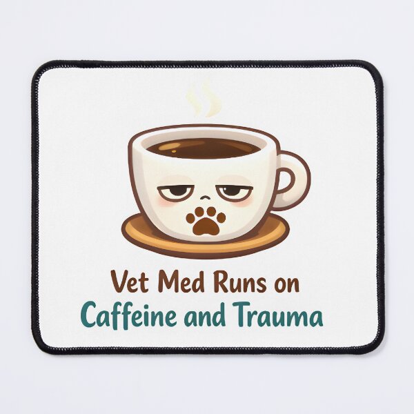 Item preview, Vet Med Runs on Caffeine and Trauma – Dark Vet Humor Design designed and sold by Bettybee00.
