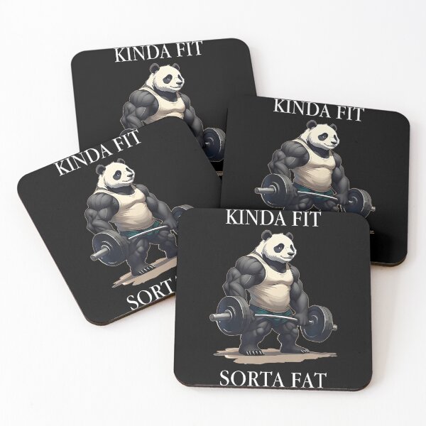 Item preview, Kinda Fit Sorta Fat Gym Panda Weightlifting Workout Fitness  designed and sold by Arens ★★★★★.