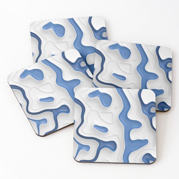 Item preview, Meander white blue designed and sold by lathspell.