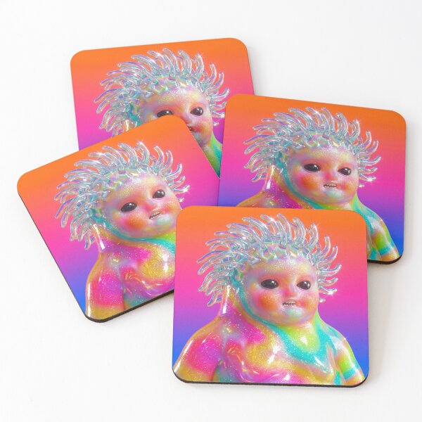 Item preview, Cute Iridescent Space Blob Creature Art designed and sold by maboroshilab.