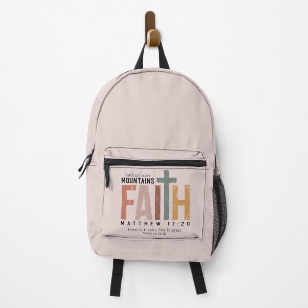 Item preview, Faith Can Move Mountains – Matthew 17:20 Christian Cross Typography designed and sold by Golden Blaze Studio.