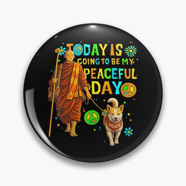 Item preview, Today Is My Peaceful Day Monks And Aloka The Peace Dog designed and sold by Arens ★★★★★.