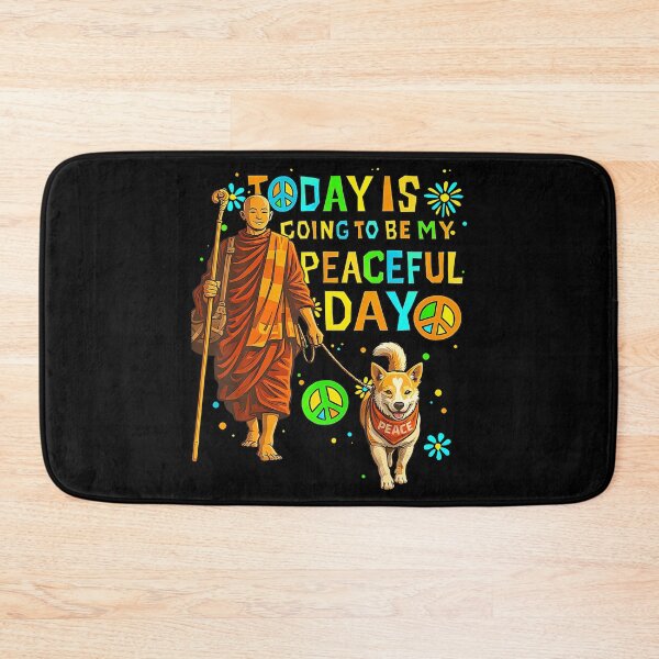 Item preview, Today Is My Peaceful Day Monks And Aloka The Peace Dog designed and sold by Arens ★★★★★.