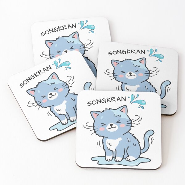 Item preview, Cute Songkran Cat – Happy Thai Water Festival designed and sold by CHANCHANAI.