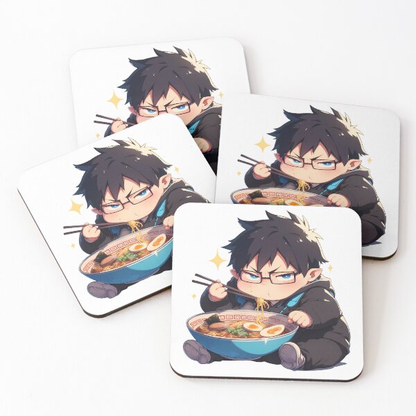 Item preview, Yukio Okumura Blue Exorcist Chibi Ramen Glasses Serious Sparkles designed and sold by mildaclairmo.