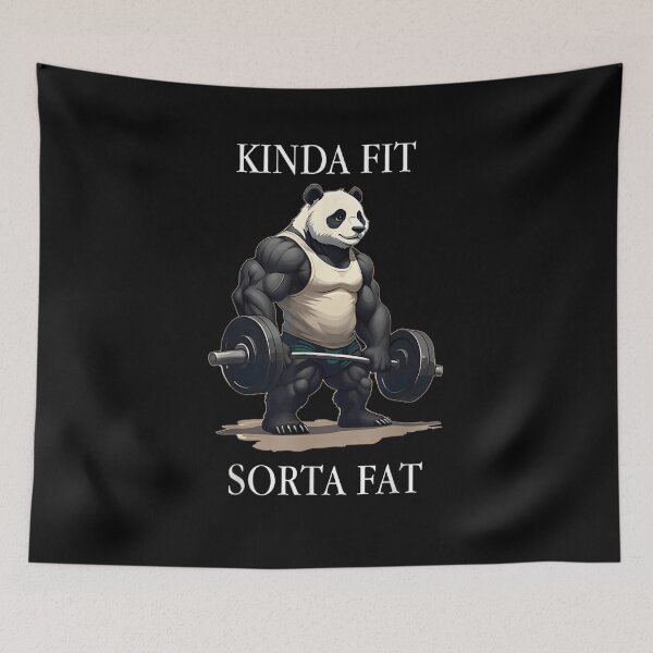 Item preview, Kinda Fit Sorta Fat Buff Bodybuilder Panda Weightlifting Gym Humor designed and sold by NgumohaLanke.
