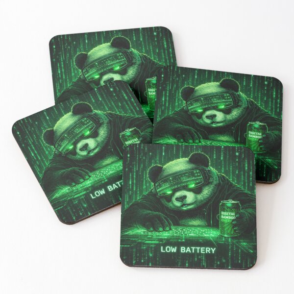 Item preview, Low Battery Cyberpunk Panda – Futuristic Hacker Tech Burnout Neon Art designed and sold by snaperos.