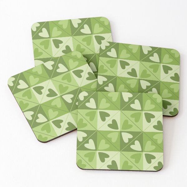 Item preview, 4 Leaf Clover Heart Pattern (Green) designed and sold by Qi7.studio.