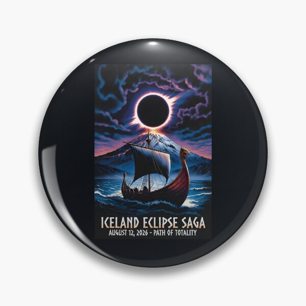 Item preview,  Solar Eclipse 2026 Path Of Totality Vintage Iceland Viking Ship designed and sold by Trendsecne.