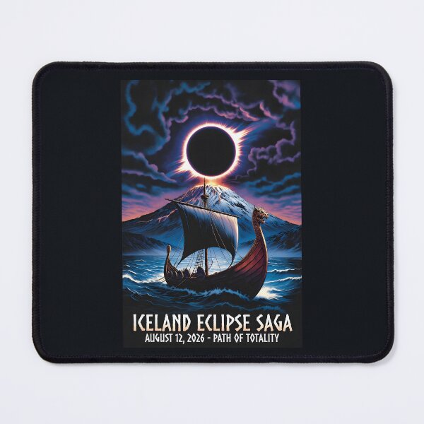 Item preview,  Solar Eclipse 2026 Path Of Totality Vintage Iceland Viking Ship designed and sold by Trendsecne.