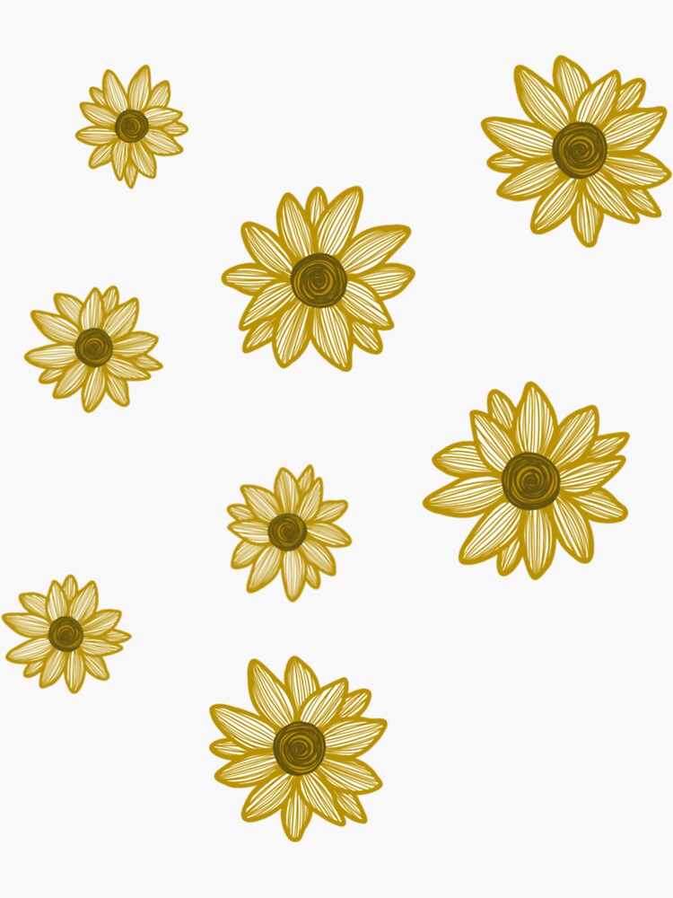 Thumbnail 3 of 3, Sticker, Baby Yellow Sunflowers designed and sold by jadinwilbur.