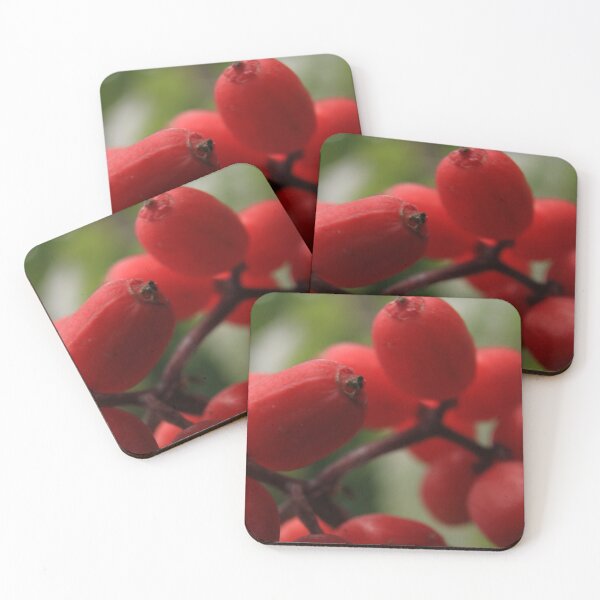 Item preview, Ripe Red Wild Berries Macro – Summer Nature Aesthetic designed and sold by vikko-art.