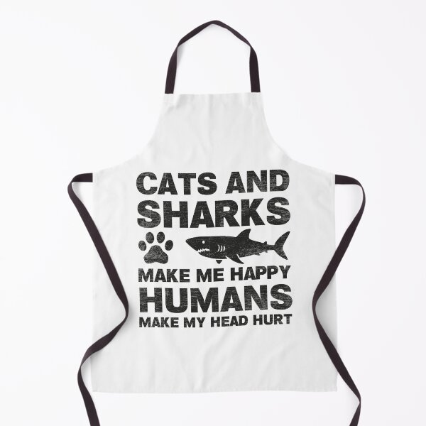 Item preview, Cats and Sharks Make Me Happy Humans Make My Head Hurt designed and sold by NQArtist.