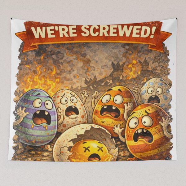 Item preview, We’re Screwed – Easter Edition designed and sold by Boldolka.