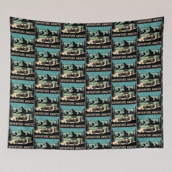 Item preview, Adventure Awaits – Wilderness Camping Design designed and sold by Dogandesighn.