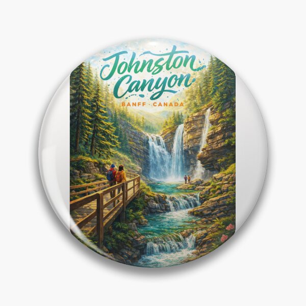 Item preview, Johnston Canyon Upper Falls and Boardwalk Path – Banff National Park’s Premier Forest and River Trail in Alberta, Canada designed and sold by Places On Earth.