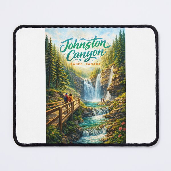 Item preview, Johnston Canyon Upper Falls and Boardwalk Path – Banff National Park’s Premier Forest and River Trail in Alberta, Canada designed and sold by Places On Earth.
