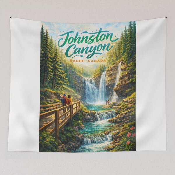 Item preview, Johnston Canyon Upper Falls and Boardwalk Path – Banff National Park’s Premier Forest and River Trail in Alberta, Canada designed and sold by Places On Earth.