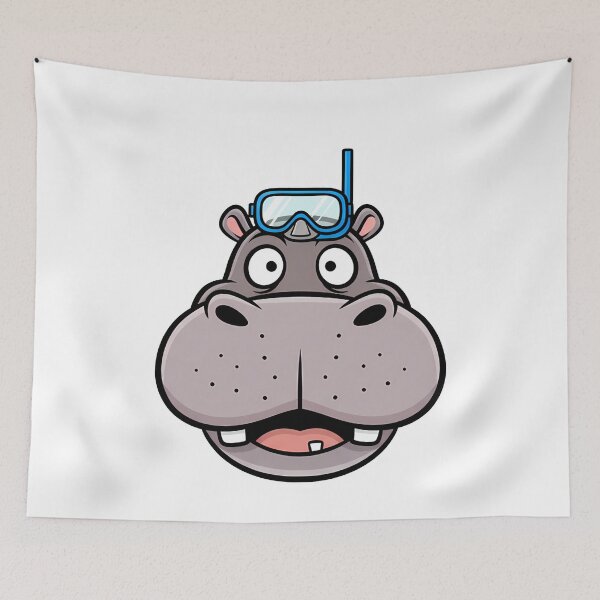 Item preview, Cute Cartoon Hippo Snorkeler Animal designed and sold by k3rstman1.