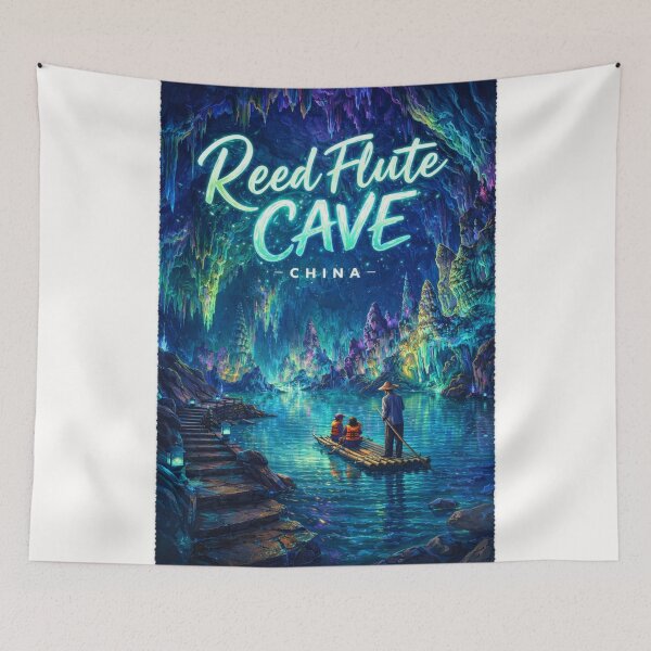 Item preview, Reed Flute Cave in Guilin, China – Limestone Formations and Colorful Reflections in Guangxi Zhuang Region designed and sold by Places On Earth.
