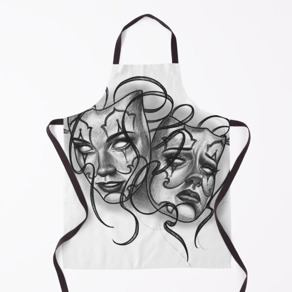 Item preview, Smile Now Cry Later Drama Masks Tattoo Art designed and sold by Prolificreate.