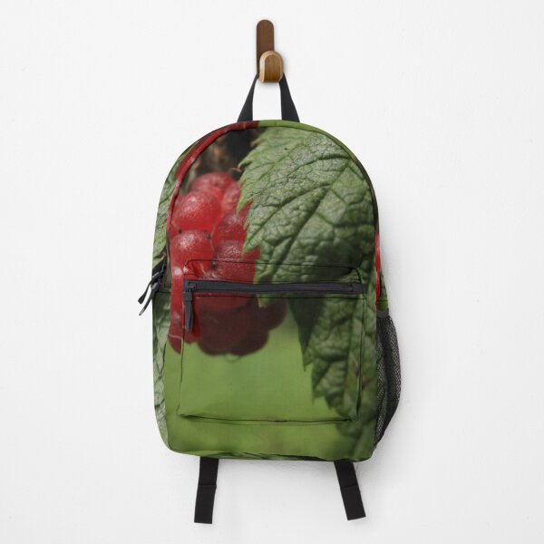 Item preview, Wild Raspberry and Green Leaf Macro – Summer Forest Aesthetic designed and sold by vikko-art.