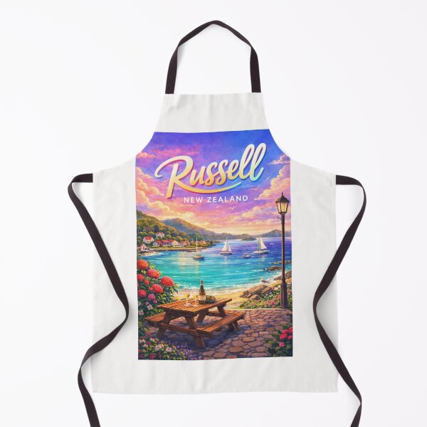 Item preview, Russell Waterfront in Bay of Islands – New Zealand Coastal Escape with Sailboats and Sunset Sky designed and sold by Places On Earth.