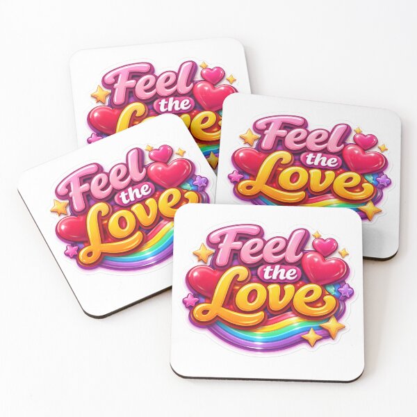 Item preview, Valentine Feel the Love Vibrant 3D Hearts and Colorful Rainbow Quote designed and sold by Supergrafix07.