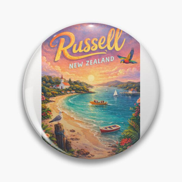 Item preview, Russell Bay Sunset and Boats in Northland, New Zealand – Coastal Village in the Bay of Islands designed and sold by Places On Earth.