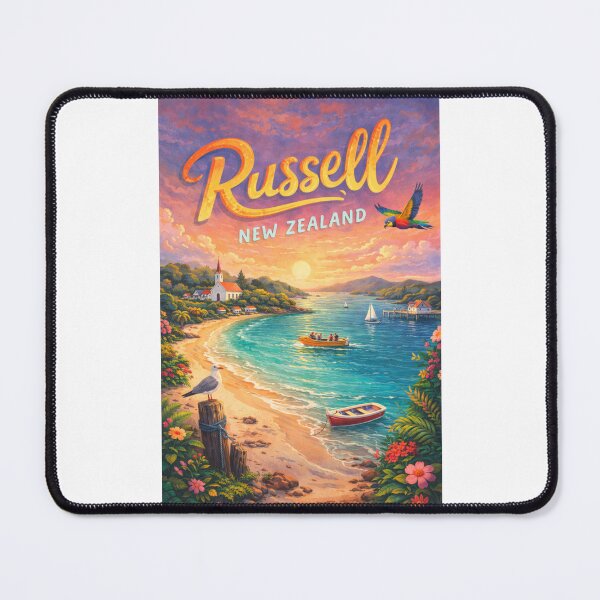 Item preview, Russell Bay Sunset and Boats in Northland, New Zealand – Coastal Village in the Bay of Islands designed and sold by Places On Earth.