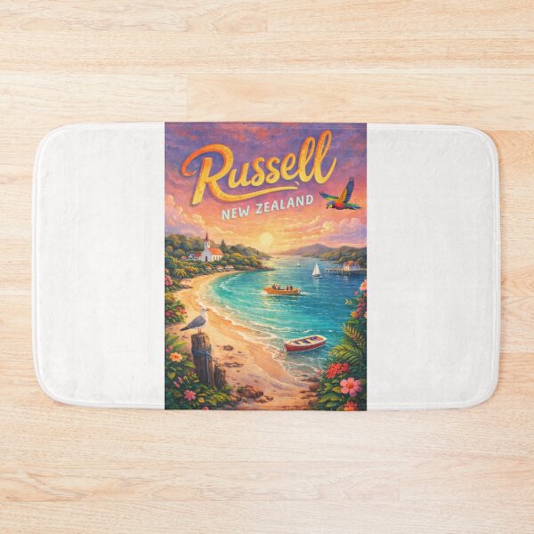 Item preview, Russell Bay Sunset and Boats in Northland, New Zealand – Coastal Village in the Bay of Islands designed and sold by Places On Earth.