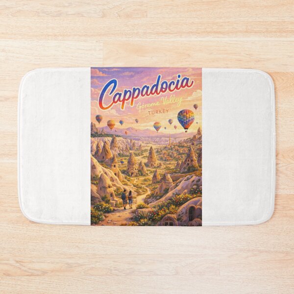 Item preview, Cappadocia Göreme Valley Landscape with Hot Air Balloons – Turkey’s Iconic Volcanic Formations and Rock Villages designed and sold by Places On Earth.